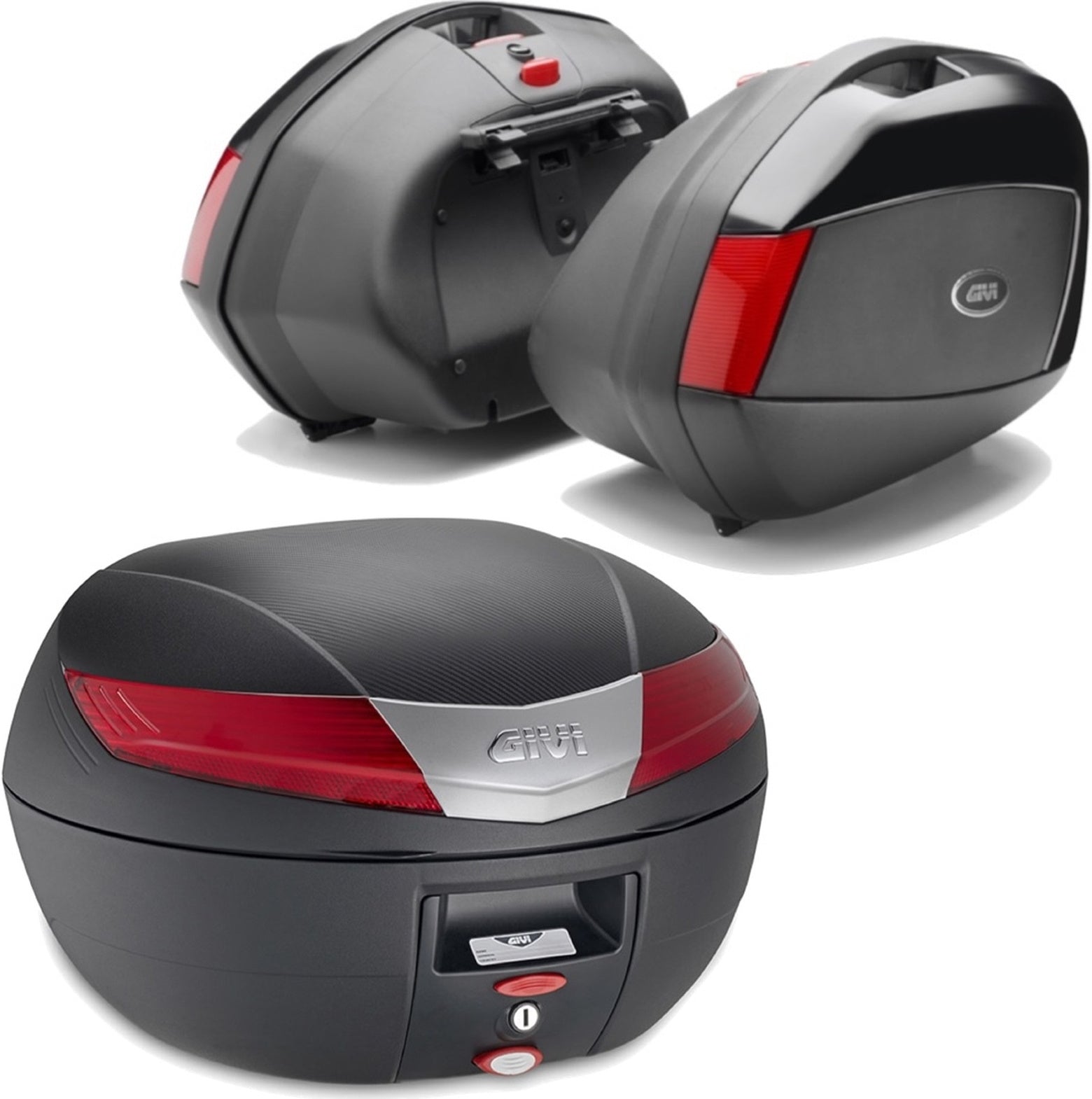 Black Top Case + Side Cases - 110 Lt Technopolymer - Givi Compatible With Kawasaki Versys 650 (2022-2024)