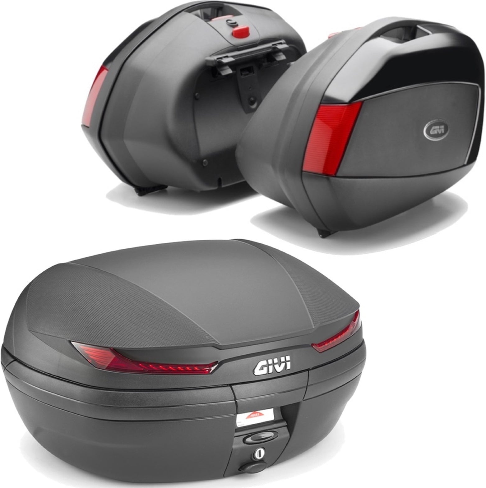 Arena Black Top Case + Side Cases - 110 Lt Arena Technopolymer - Givi Compatible With Kawasaki Versys 650 (2015-2021)