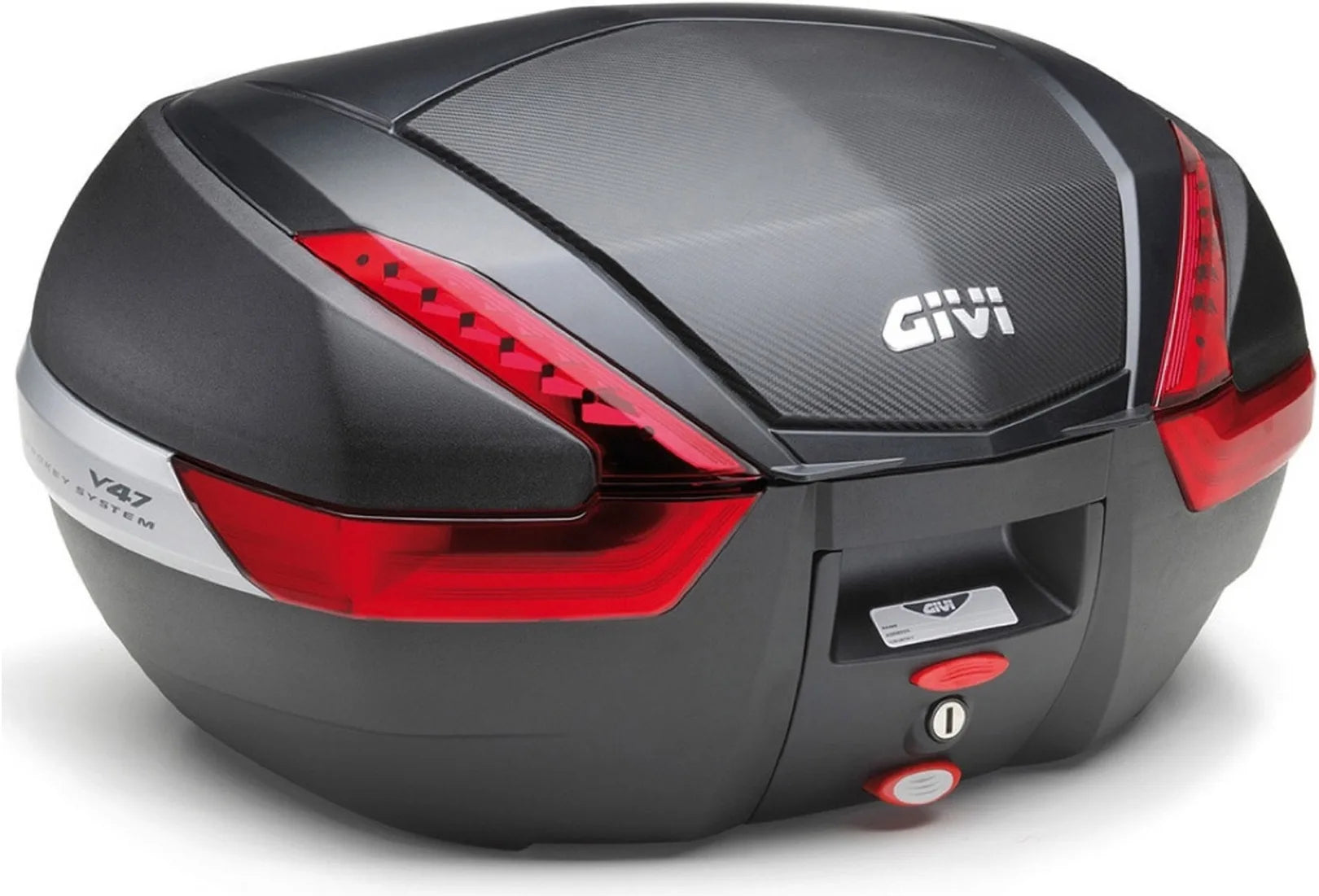 Motorradkoffer Monokey Carbon Look 47 Lt Technopolymer - Givi Kompatibel Mit Suzuki Gsx-S 1000 (2015-2020)