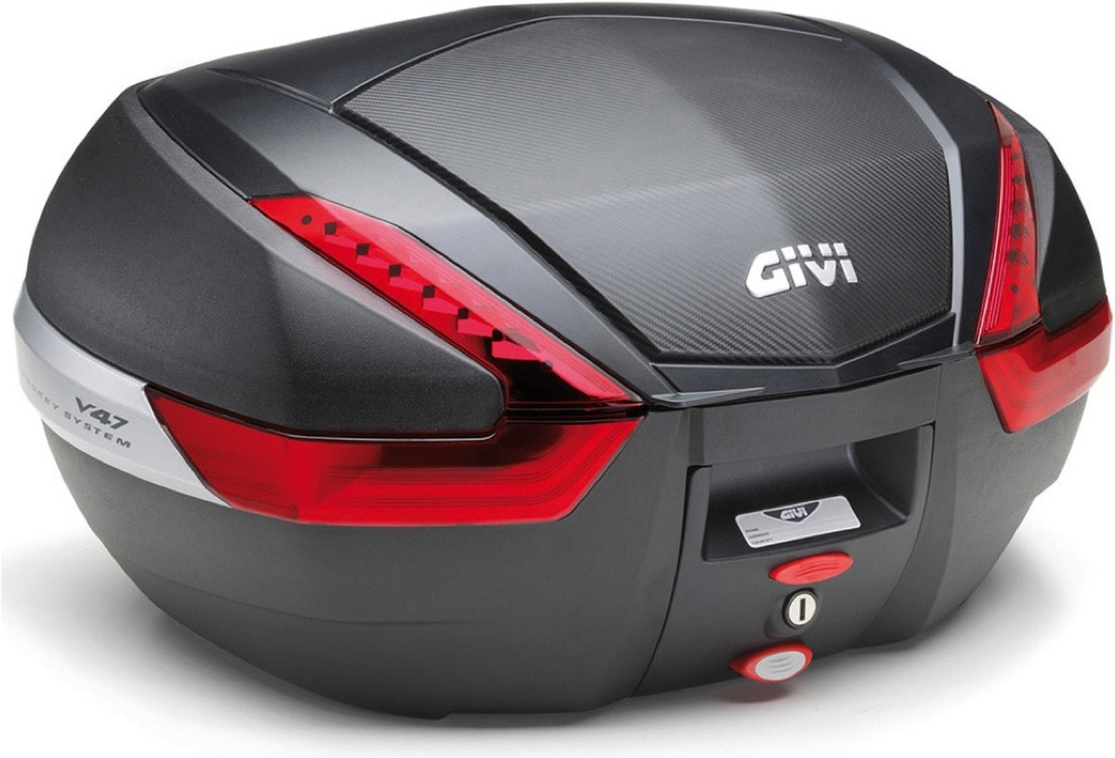 Monokey Carbon Look Top Case - 47 Lt Technopolymer - Givi Compatible With Super Soco Cpx (2021-2024)