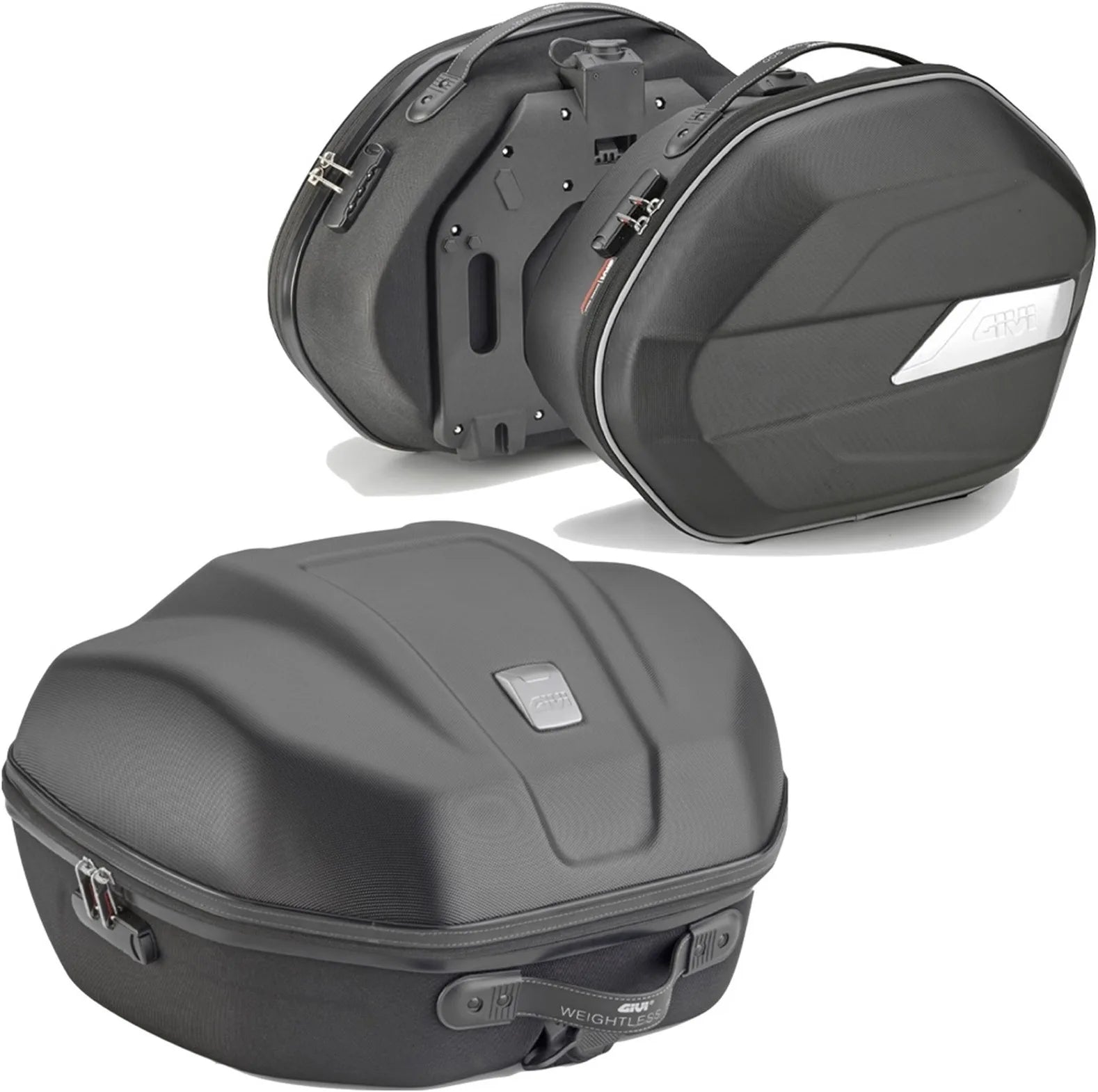 Topcase + Satteltaschen Schwarz 84 Lt Technopolymer - Givi Kompatibel Mit Yamaha Mt-07 (2018-2020)