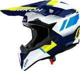 Offroad-Helm Für Motorrad Airoh Wraaap - Wrav31 Thermoplastic Hrt Gelb Blau Matt Vision Grösse Xl