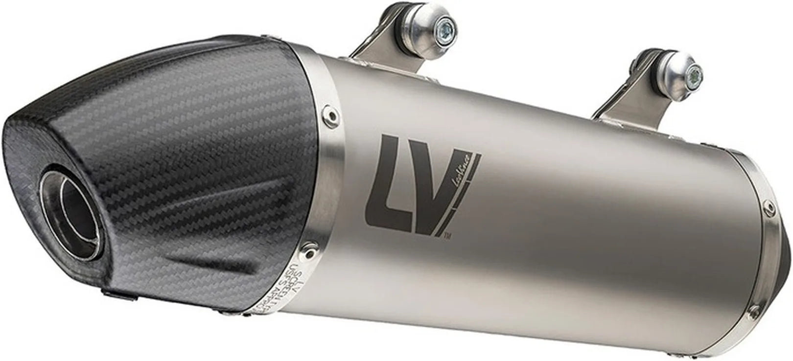 Auspuffendrohr Ohne Geräuschzulassung Lv-X Evo Edelstahl Endkappe Carbon Fiber - Leovince Kompatibel Mit Suzuki Dr 650 Se (1996-2015)