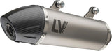Auspuffendrohr Ohne Geräuschzulassung Lv-X Evo Edelstahl Endkappe Carbon Fiber - Leovince Kompatibel Mit Suzuki Dr 650 Se (1996-2015)