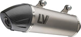 Exhaust Tip Without Sound Certification Lv-X Evo Stainless Steel Carbon Fiber End Cap - Leovince Compatible With Kawasaki Klr 650 (1997-2022)