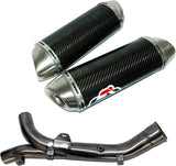 Doppelauspuffanlage Ohne Katalysator Mit Geräuschzulassung Oval Carbon - Termignoni Kompatibel Mit Yamaha Yzf-R1 (2009-2011)