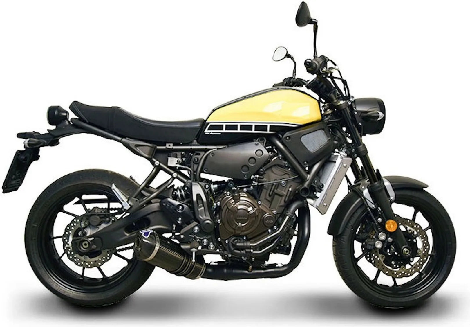 Komplette Abgasanlage Mit Katalysator Und Ohne Geräuschzulassung Relevance Carbon Black Carbon Cap - Termignoni Kompatibel Mit Yamaha Xsr 700 (2014-2020)