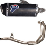 Komplette Auspuffanlage Ohne Katalysator Und Ohne Geräuschzulassung Force Carbon Carbon Cap - Termignoni Kompatibel Mit Yamaha Yzf-R3 (2015-2020)