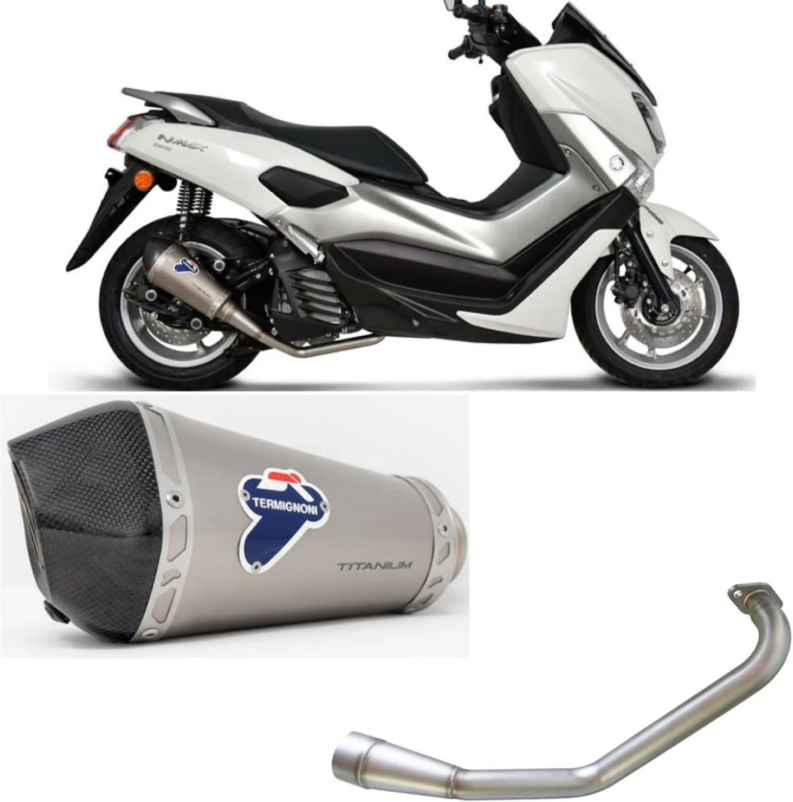 Komplette Auspuffanlage Ohne Katalysator Und Ohne Geräuschzulassung Relevance Titan Carbon Cap - Termignoni Kompatibel Mit Yamaha N-Max 155 (2017-2020)