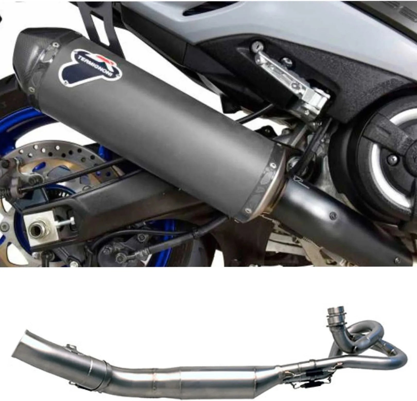 Komplette Auspuffanlage Ohne Geräuschzulassung Titan Carbon Cap - Termignoni Kompatibel Mit Yamaha Xp 560 T-Max Rc (2017-2023)