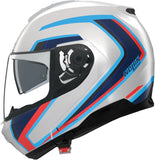 Klapphelm Travelling Für Motorrad Nolan N100-6 Blanco / Azul / Rojo Radiante 358 Grösse Xl