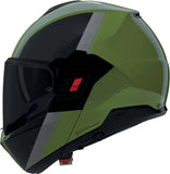 Klapphelm Travelling Für Motorrad Nolan N120-1 Metallicgrün / Schwarz / Grau Verniciatura Speciale 354 Grösse Xxl