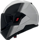 Klapphelm Travelling Für Motorrad Nolan N120-1 Perlweiß / Schwarz / Grau Verniciatura Speciale 356 Grösse Xxs