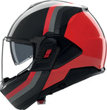 Klapphelm Travelling Für Motorrad Nolan N120-1 Schwarz / Rot / Grau Lineo 351 Grösse Xs