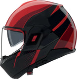 Klapphelm Travelling Für Motorrad Nolan N120-1 Rot / Schwarz / Viszerales Rot Fluente 360 Grösse Xxxl