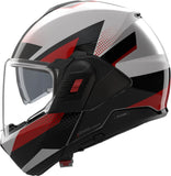Flip-Up Travelling Motorcycle Helmet Nolan N120-1 White / Black / Red Ciclone 363 Size M