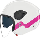 Urban-Helm Commuting Für Motorrad Nolan N20-2 Visor Weiß / Fuchsia Zefiro 342 Grösse M