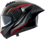 Full-Face Speeding Motorcycle Helmet Nolan N60-6 Sport Black / Red / Anthracite / Gold Lesmo 353 Size L
