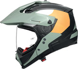 Klapphelm Travelling Für Motorrad Nolan N70-2 X 06 Schwarz / Graugrün / Weiß / Orange Selvado 348 Grösse Xxl
