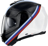 Klapphelm Travelling Für Motorrad Nolan X-1005 Ultra Carbon Carbon / Weiß / Rot / Blau Gemini 349 Grösse L