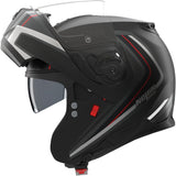 Flip-Up Travelling Motorcycle Helmet Nolan N100-6 Black / Silver / Red Radiante 357 Size Xl