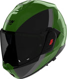 Klapphelm Travelling Für Motorrad Nolan N120-1 Metallicgrün / Schwarz / Grau Verniciatura Speciale 354 Grösse Xxl