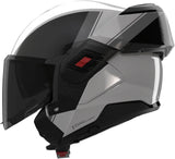 Klapphelm Travelling Für Motorrad Nolan N120-1 Perlweiß / Schwarz / Grau Verniciatura Speciale 356 Grösse Xxxl