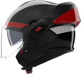 Klapphelm Travelling Für Motorrad Nolan N120-1 Schwarz / Anthrazit / Rot / Weiß Blocco 357 Grösse Xxl