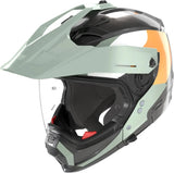 Klapphelm Travelling Für Motorrad Nolan N70-2 X 06 Schwarz / Graugrün / Weiß / Orange Selvado 348 Grösse Xxl