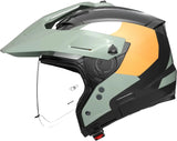 Klapphelm Travelling Für Motorrad Nolan N70-2 X 06 Schwarz / Graugrün / Weiß / Orange Selvado 348 Grösse Xxl