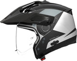 Klapphelm Travelling Für Motorrad Nolan N70-2 X 06 Weiß / Schwarz / Grau Turbine 349 Grösse M