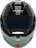 Klapphelm Travelling Für Motorrad Nolan N90-3 06 Schwarz / Grün Grau Verniciatura Speciale 349 Grösse S